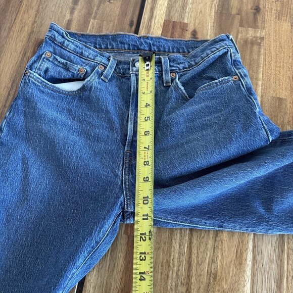 Levi's Womens 501 Button Fly Blue Denim Raw Hem Jeans Sz 28 (FITS LIKE A 26) - Picture 11 of 16